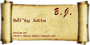Béky Jutta névjegykártya